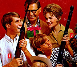 Propaganda dos Rifles Daisy como sugestão de presente de Natal.