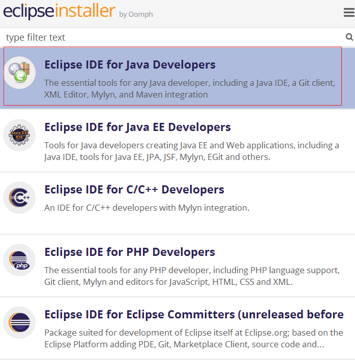 eclipse installer