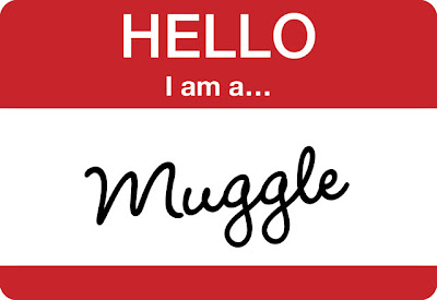hello name badge with muggle written on it