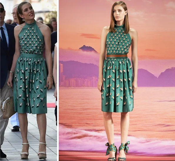 Charlotte Casiraghi wore Gucci Floral Prints Dress