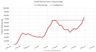 COVID-19 Positive Tests per Day