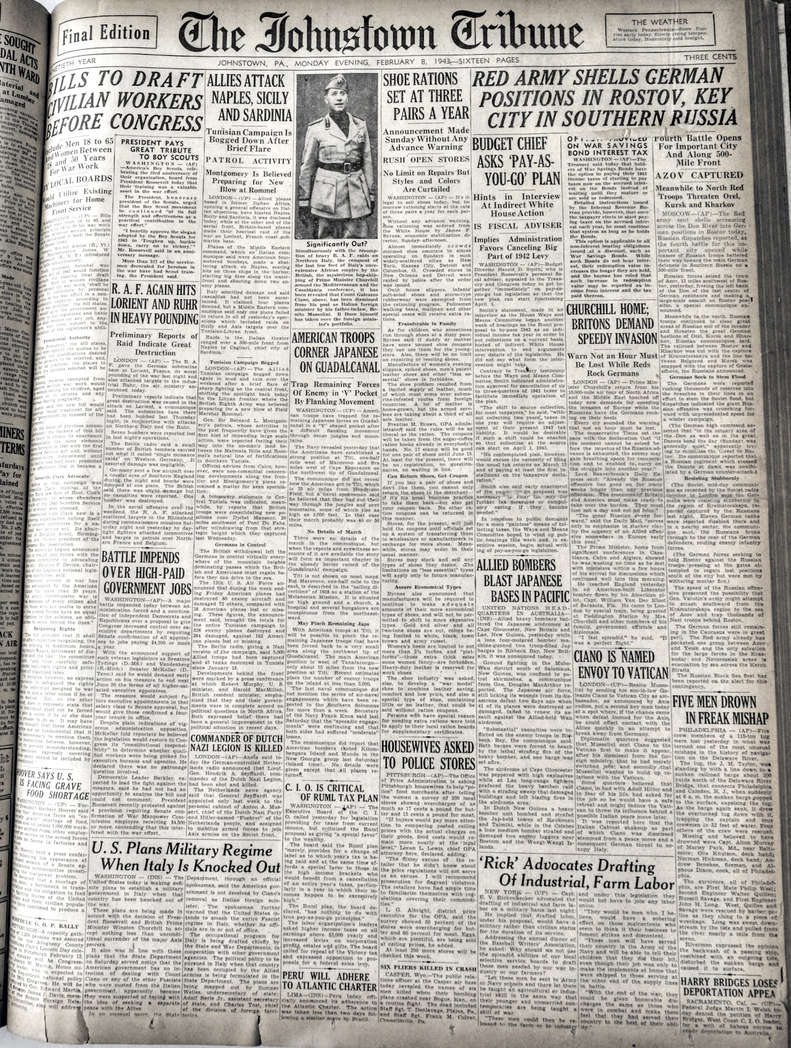 Vintage Johnstown 8 February 1943 The Johnstown Tribune