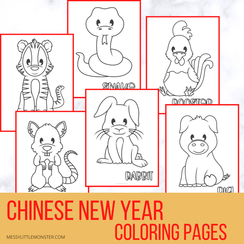Chinese New Year Coloring Pages & Activities Messy Little Monster