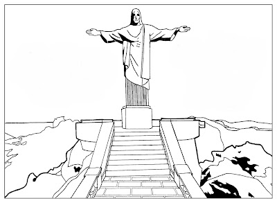 Desenho do cristo redentor