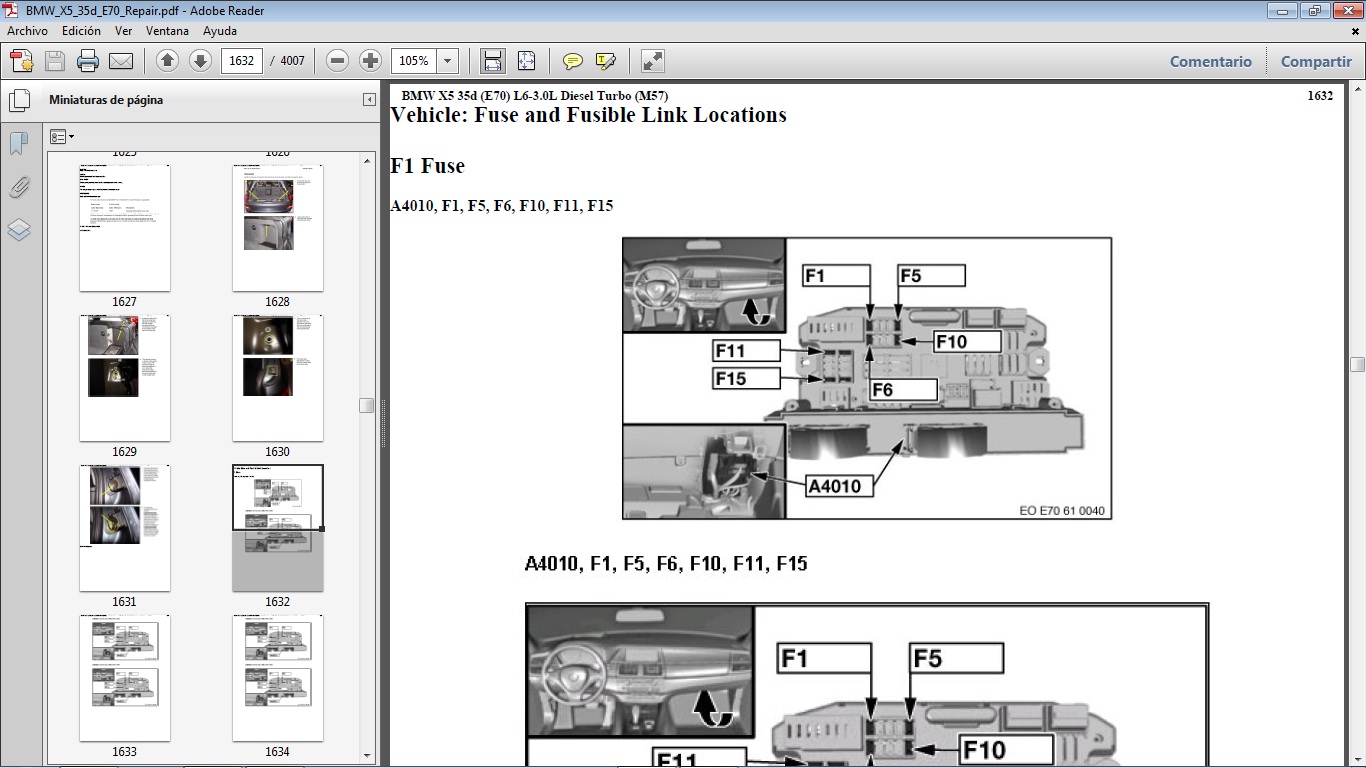 Manuales de Taller de BMW BMW X5 35d E70 con motor M57 L6 3.0L
