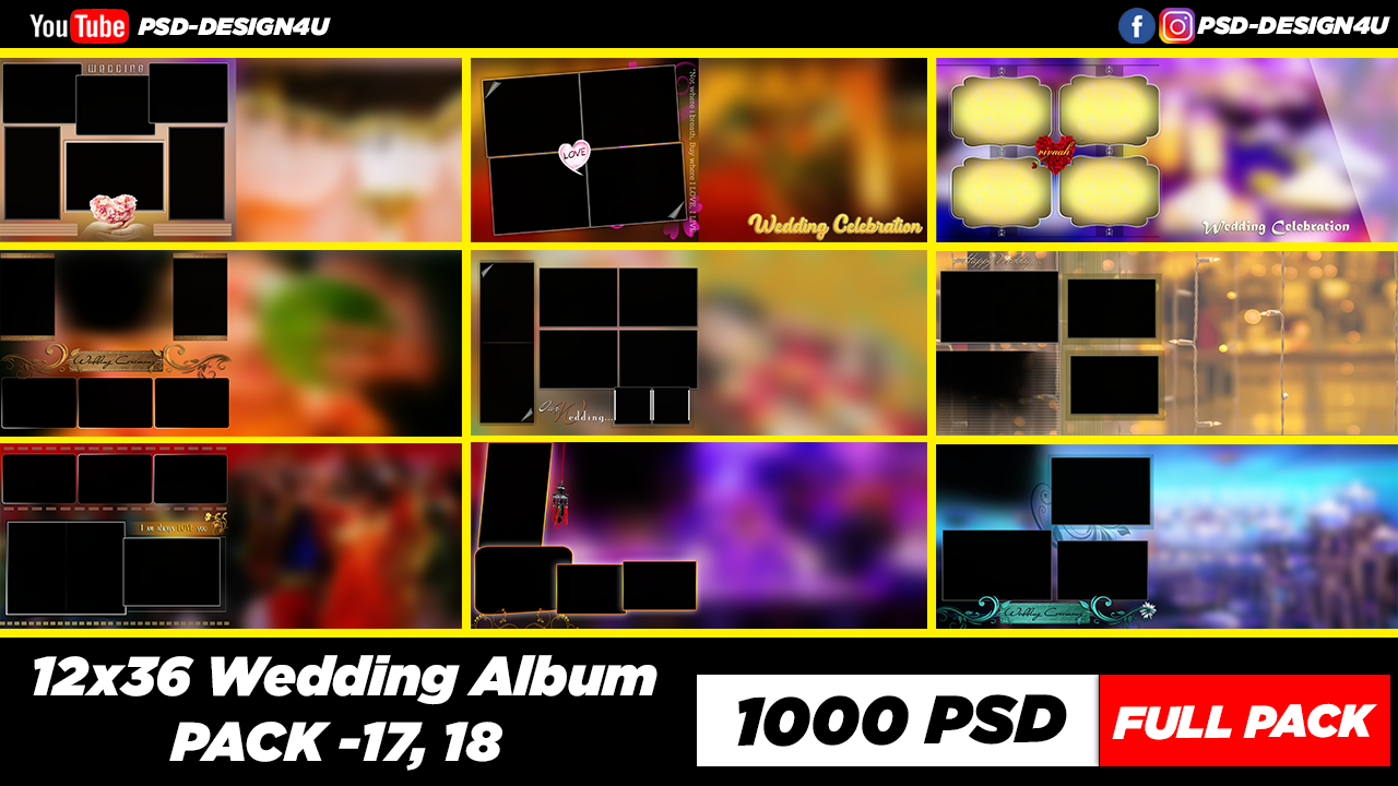 Download 12 36 Wedding Album 12x36 Psd Templates 1000 Psd Pack 17 Free Download Download Softwares Photoshop Premier Edius Resources News Videos Yellowimages Mockups