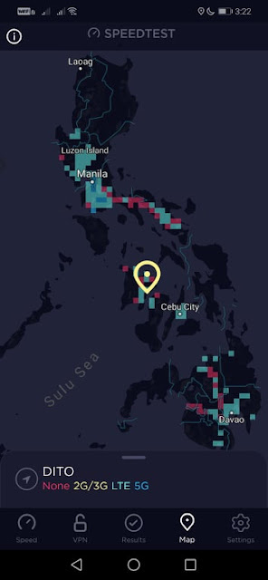 DITO Telecom - Philippines Speedtest.net Map