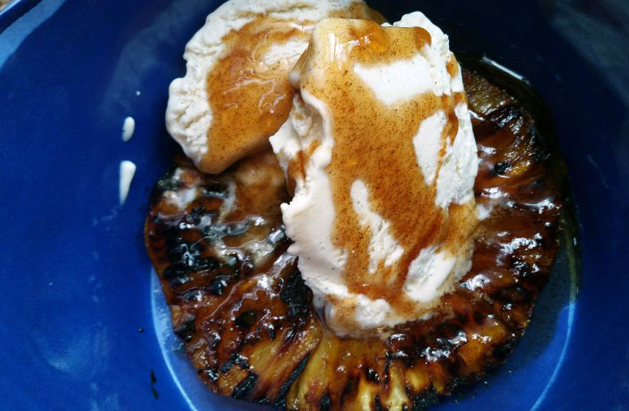 Rum Soaked Grilled Pineapple with Homemade French Vanilla Gelato This Bittersweet Life