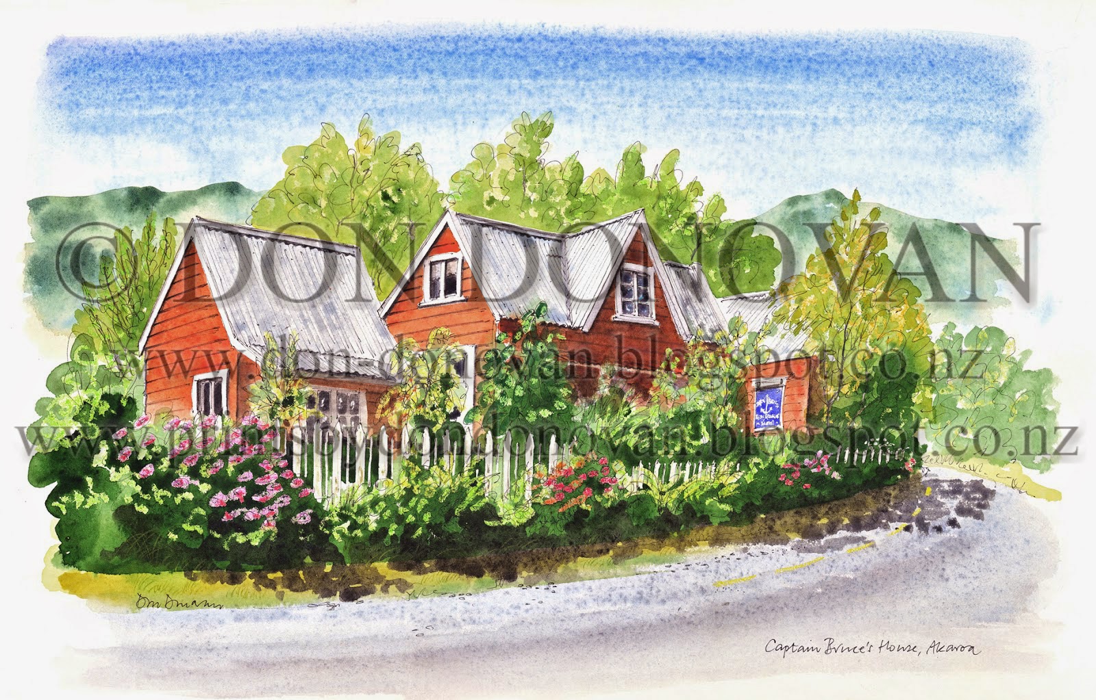 Don Donovan's World Prints For Sale Captain Bruce's House, Akaroa