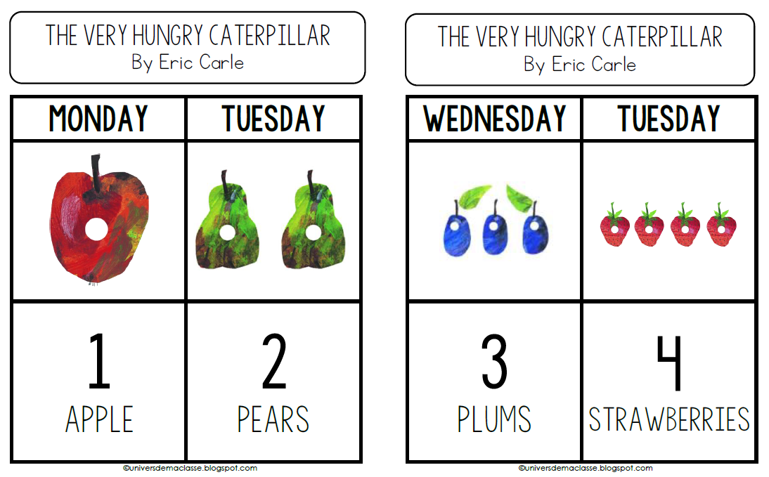 Hungry caterpillar jours de la semaine Poster et flash cartes ~ ~ efys ~ Autism SEN ~ 
