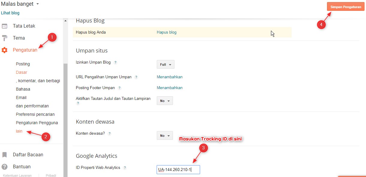 Cara Memasang Kode Google Analytics di Blog