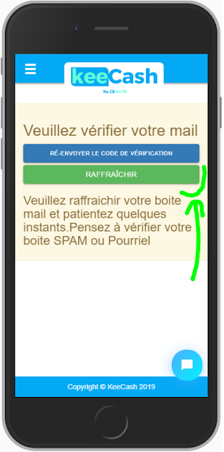 cliquez sur rafraichir