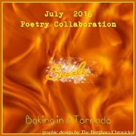 Monthly Poetry Group, July's theme: Sizzle | Graphic by Jules of The Bergham Chronicles | www.BakingInATornado.com | #poetry #poems