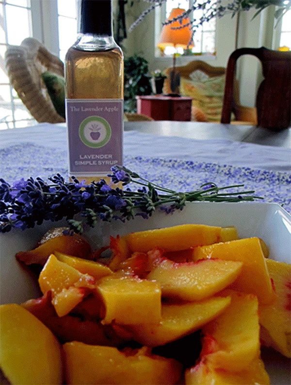 Lavender Simple Syrup & peaches The Lavender Apple