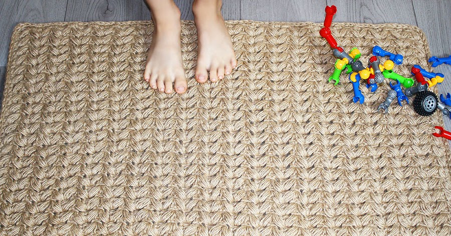 Коврик из джута крючком прямоугольный - CormanStroy.ru