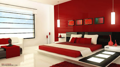 Dormitorio Principal en Rojo y Negro | Ideas para decorar, diseñar y