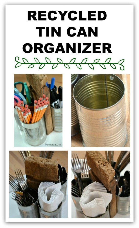 Rustic Recycled Tin Can Organizer Homeroad