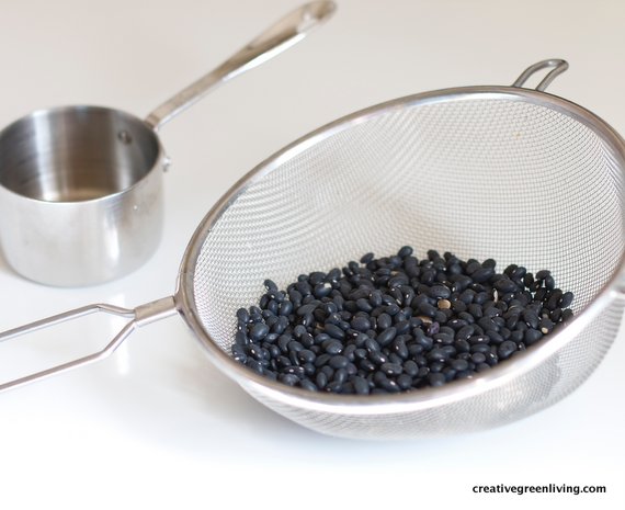 Rinse your black beans in your strainer for these yummy Crockpot beans