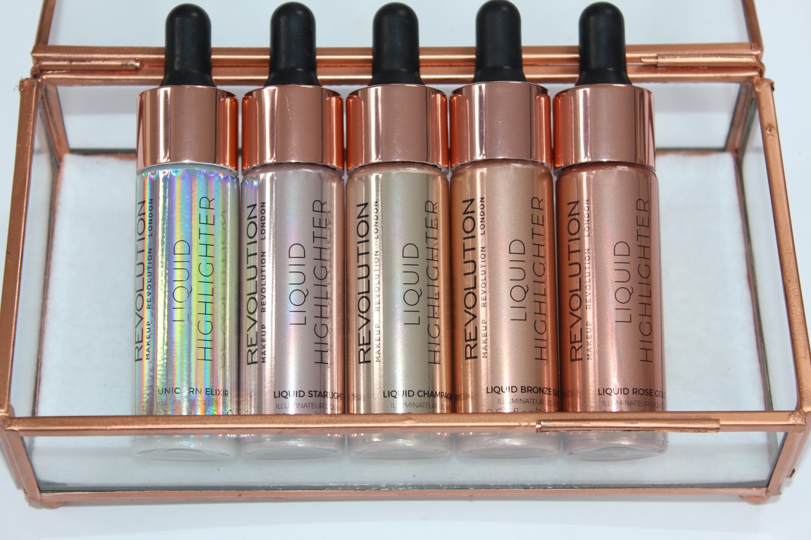 Makeup Revolution Liquid Highlighter Review & Swatches Custom FX