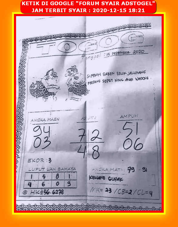 Syair Hk Selasa 15 Desember 2020 Royal Syair