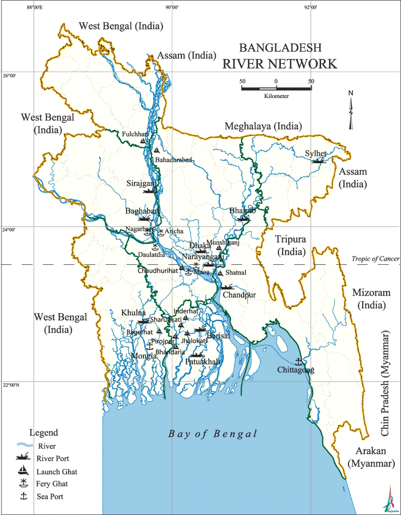 River Network Map Bangladesh