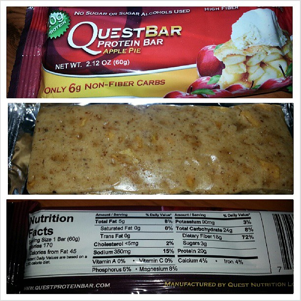 Shannon's Lightening the Load Quest Bar Protein Bar Apple Pie