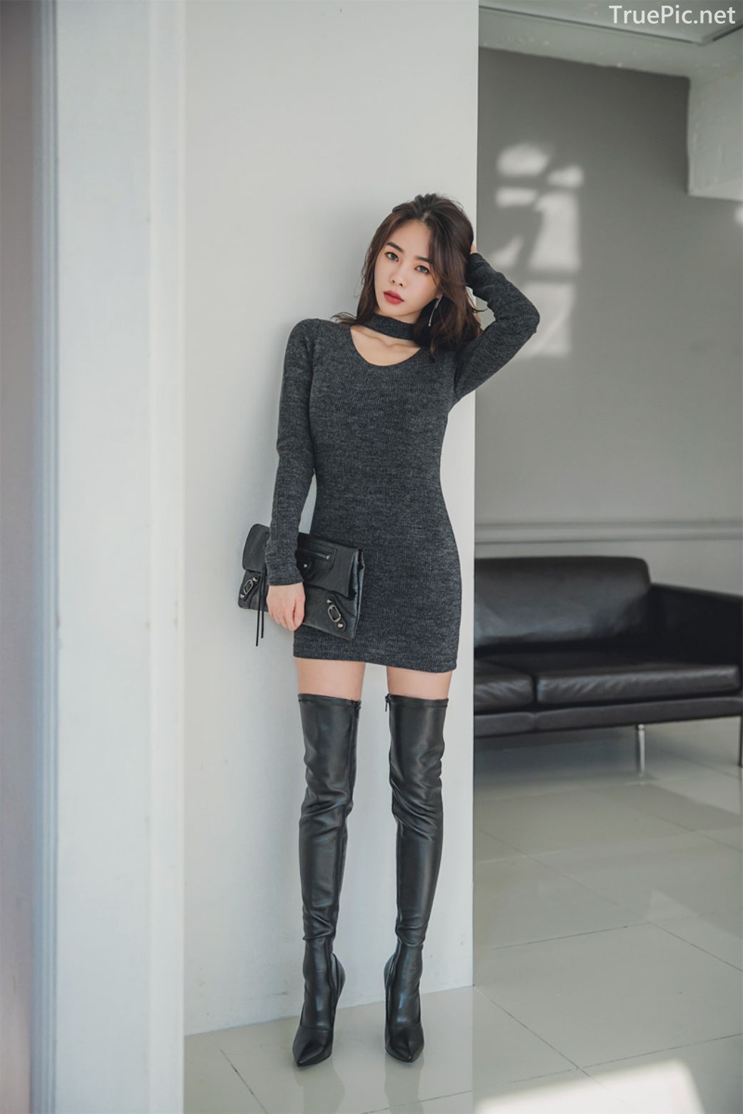 Korean fashion model - An Seo Rin - Woolen office dress collection - TruePic.net - Picture 19