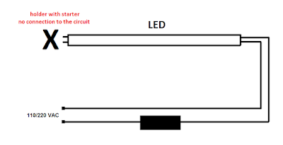 Переделка схемы для использования LEDTube ламп