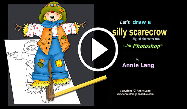 Annie Lang shows you how to draw a Silly Scarecrow on this short YouTube video