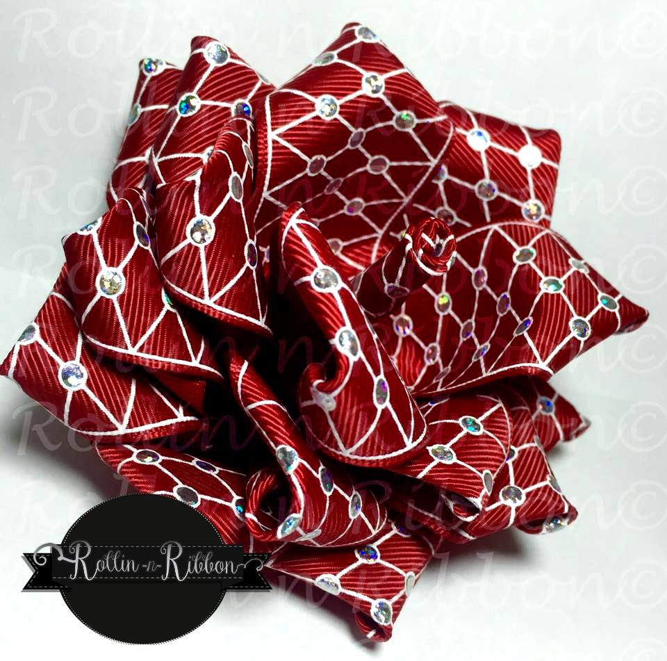 I Like Big Bows Ribbon Rose hair clip DIY by Rollin N Ribbon