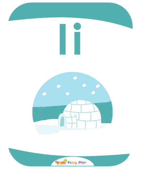 Flashcard Letter -I- Igloo