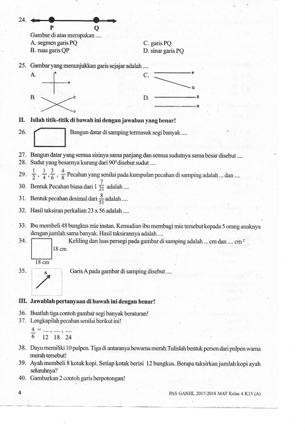 Soal Uas Matematika Kelas 12