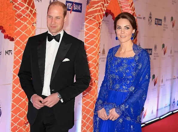 Prince William and Catherine, Duchess of Cambridge attended the Bollywood Inspired Charity Gala at the Taj Mahal Palace Hotel. Earrings by Amrapali Jewelery