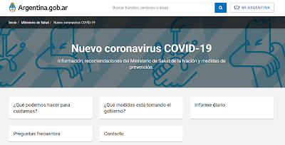 se ve captura de pantalla cuyo link remite a página web con recomendaciones sobre el coronavirus