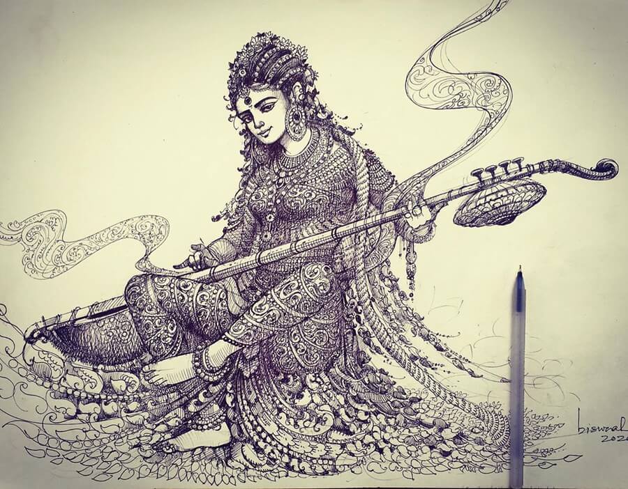 10-Goddess-of-Music-Bijay-Biswaal-www-designstack-co