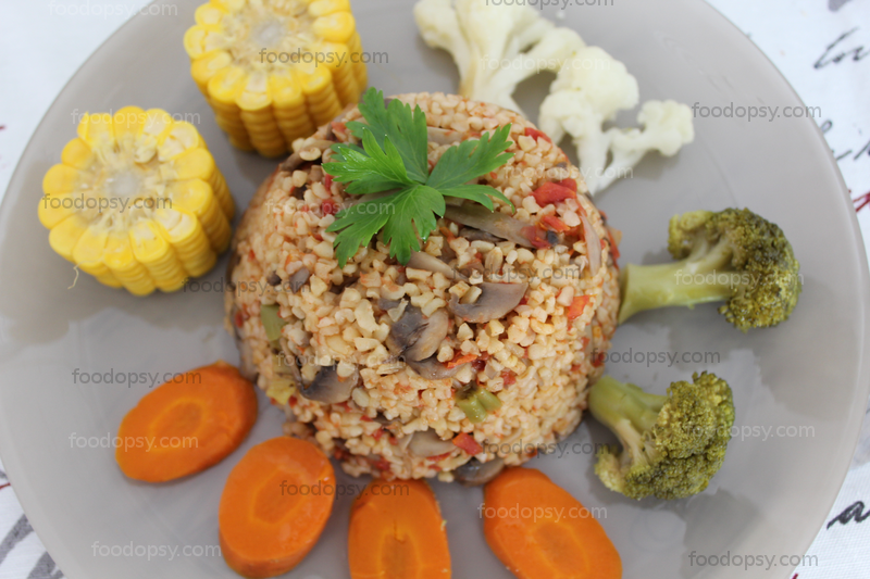 Mushroom Bulgur Pilaf