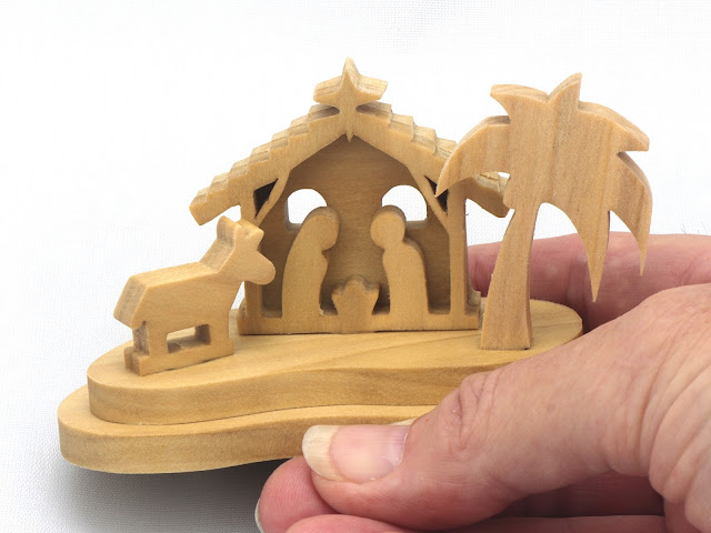 Handmade Wood Christmas Miniature Nativity Scene