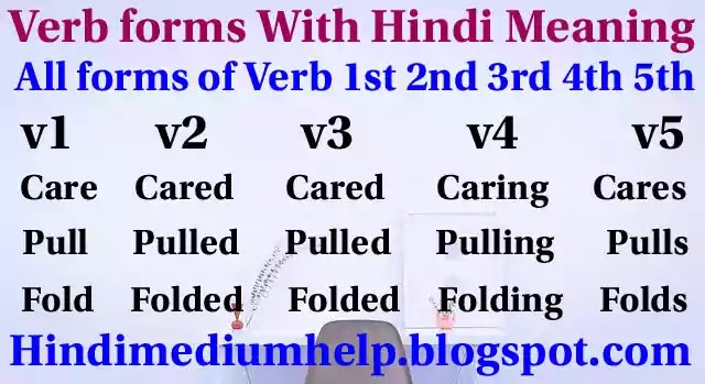 Verb1 Verb2 Verb3, Verb forms in English Grammar, 20 Verb forms