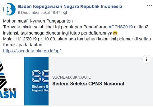 Cara Cek Pelamar Formasi Cpns 2019 Di Sscndata Bkn Go Id Informasi Pendidikan