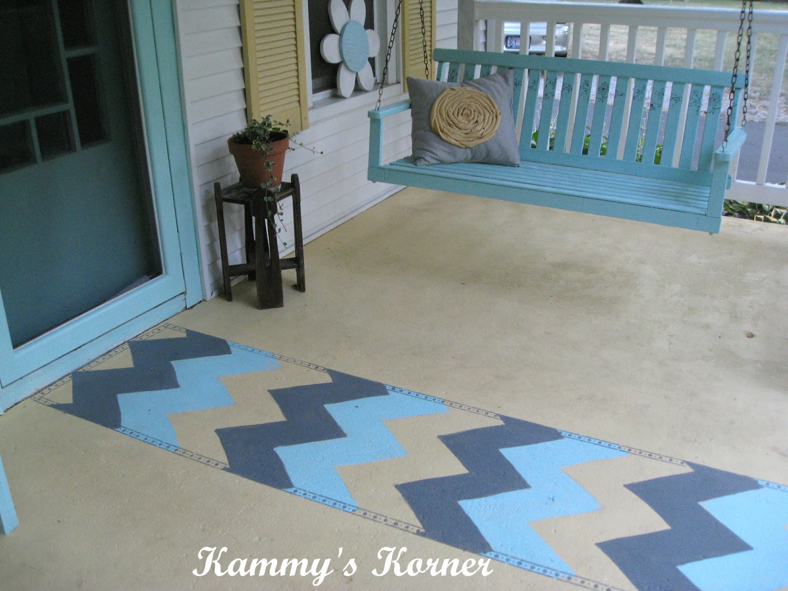 Kammy's Korner Outdoor "Rug" Painted On Cement