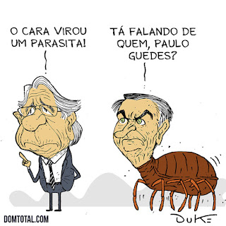 BarãoNews urgente  O lucro líquido do Itaú no ano passado foi de R$ 28,363 bilhões, 10,2% maior do que em 2018.  Nunca um banco brasileiro registrou um lucro dessa ordem, seja em termos absolutos ou corrigidos pela inflação, segundo a Economatica.  O Brasil é um país fenomenal! Aqui, nestes tristes, autoritários e zoneados trópicos, quando a economia vai bem, os bancos ganham rios de dinheiro; quando vai mais ou menos, ganham mares de dinheiro; quando vai mal, ganham oceanos de grana... Inclusive o Paulo Guedes, que ainda tem coragem de acusar toda uma categoria de ser formada por "parasitas", sua especialidade como banqueiro- que, no Brasil, nada mais é que agiota legalizado.