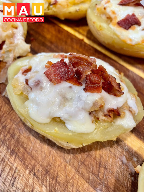 mau cocina de todo papa rellena asada con queso tocino al horno