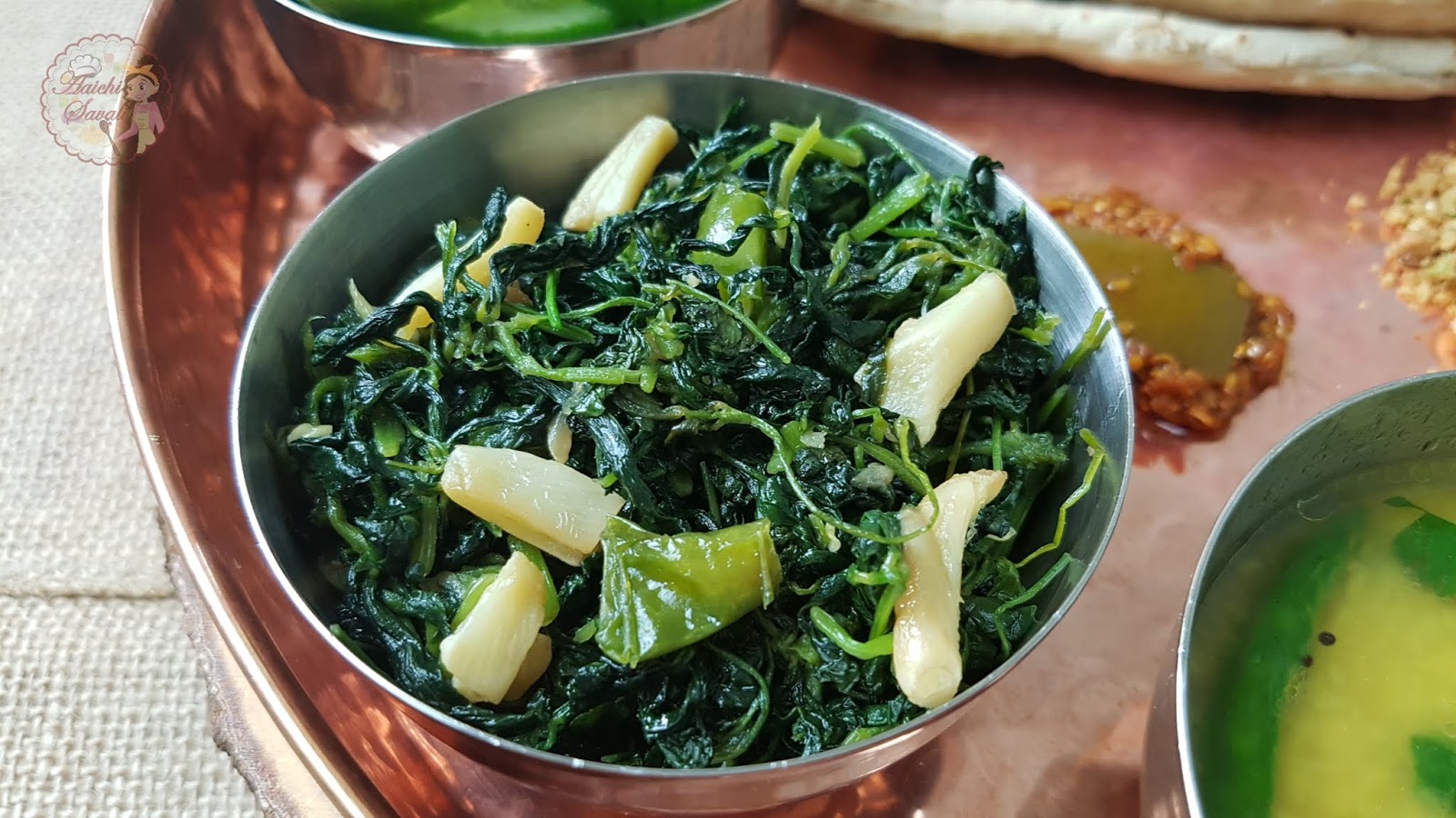 मेथीची भाजी / Fenugreek Leaves and Garlic Stir Fry Aaichi Savali