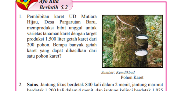 Soal dan Jawaban Ayo Kita Berlatih 5.2 Menentukan Perbandingan Dua