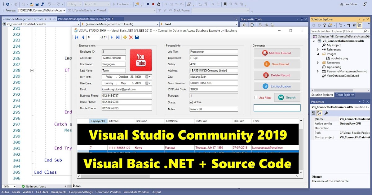 Visual Studio 2019 (VB.NET) How to Search data in an Access database