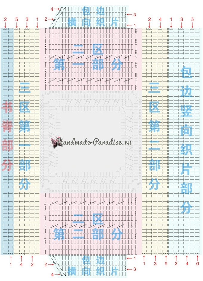 Схема вязания обложки меньшего размера