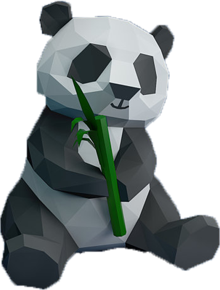 Panda Sit With Bamboo Papercraft panda-sit-with-bamboo-papercraft