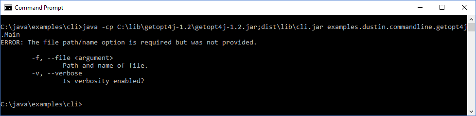 Inspired by Actual Events: Java Command-Line Interfaces (Part 28): getopt4j
