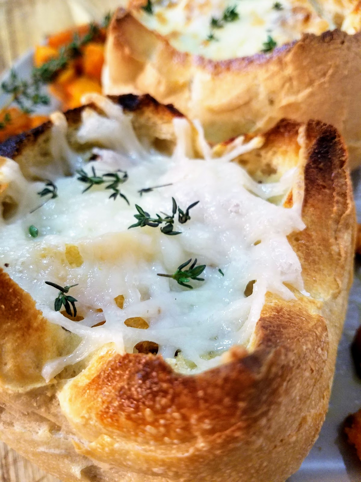 French Onion Soup in Bread Bowls