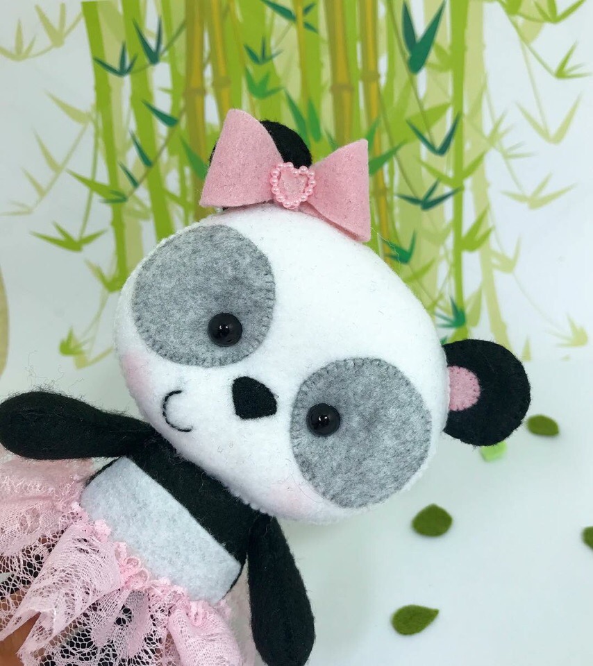 Pandinha Em Ponto Cruz Pandinha em feltro com molde para imprimir - Moldes para imprimir